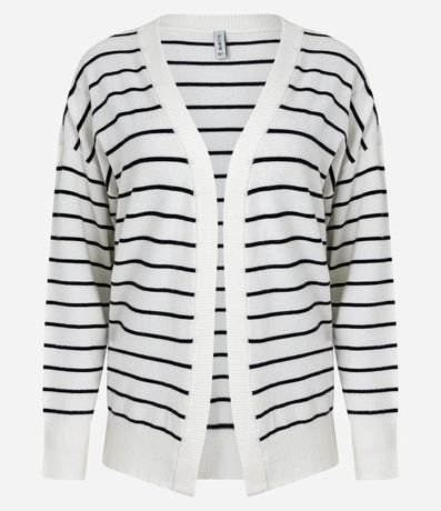 Cardigan Básico Overtop en Punto con Rayas