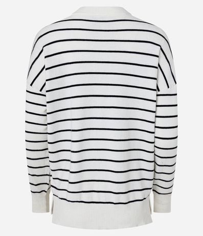 Cardigan Básico Overtop en Punto con Rayas 5