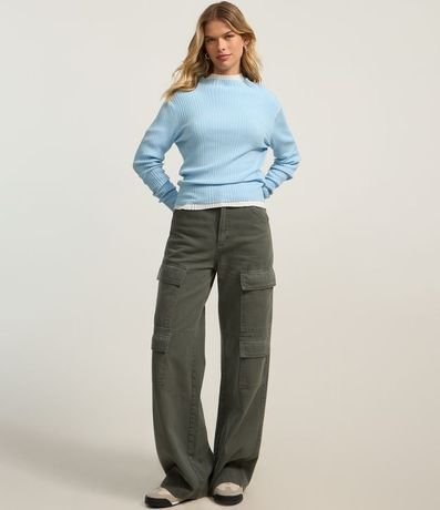 Blusa en Punto con Cuello Alto 2