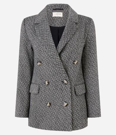 Blazer en Tweed Traspasado con Bolsillos Cargo 11