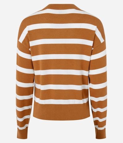 Suéter Boxy Básico en Punto con Rayas 5