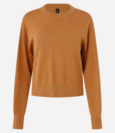 Suéter Boxy en Punto con Cuello Redondo 3