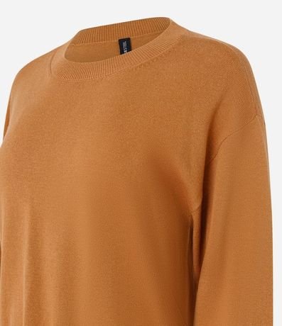 Suéter Boxy en Punto con Cuello Redondo 4