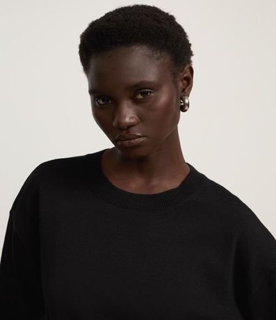 Suéter Boxy en Punto con Cuello Redondo 3