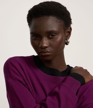 Suéter Boxy en Punto con Cuello Redondo 3