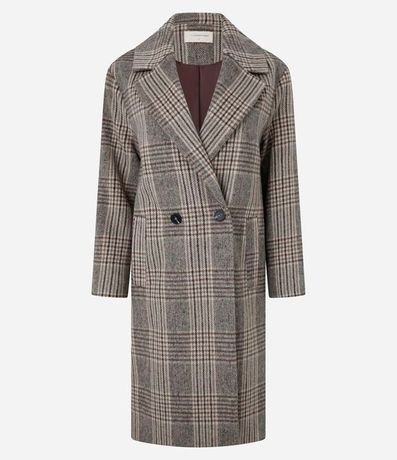 Saco Trench Coat en Polivelour de Cuadros 10