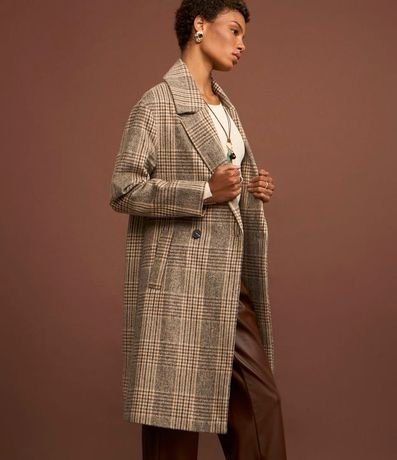 Saco Trench Coat en Polivelour de Cuadros