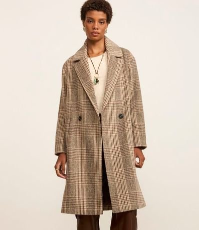 Saco Trench Coat en Polivelour de Cuadros 3