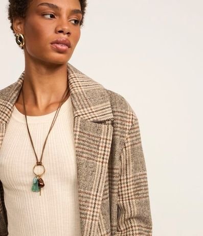 Saco Trench Coat en Polivelour de Cuadros 5