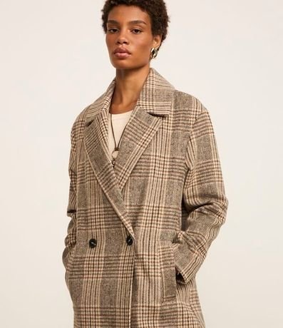 Saco Trench Coat en Polivelour de Cuadros 6