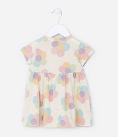 Vestido Infantil en Algodón con Estampa de Flores - Talle 0 a 18 meses 2