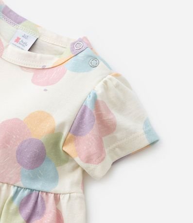 Vestido Infantil en Algodón con Estampa de Flores - Talle 0 a 18 meses 5