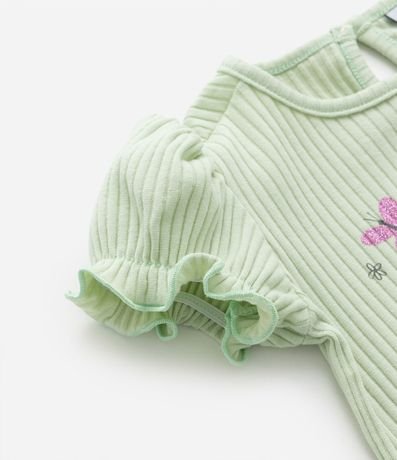 Body Infantil Acanalado con Mariposas en Organza - Talle 0 a 18 meses 4