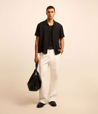 Pantalón Wide Leg en Sastrería con Pliegues
