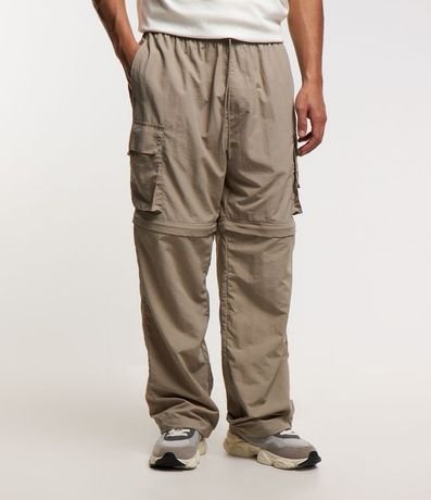 Pantalón Paper Touch Vira Bermuda con Puxador en la Parte Baja 2