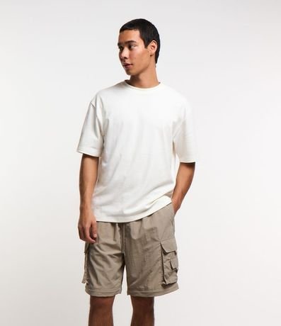 Pantalón Paper Touch Vira Bermuda con Puxador en la Parte Baja 6