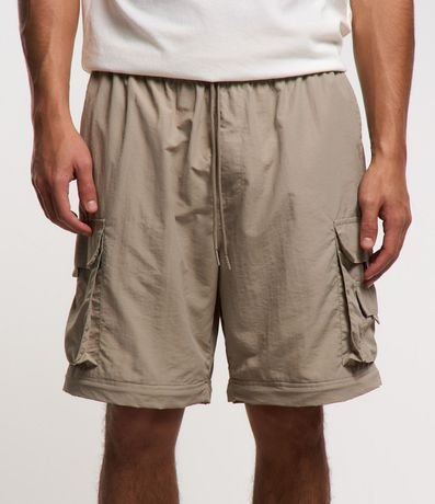 Pantalón Paper Touch Vira Bermuda con Puxador en la Parte Baja 13