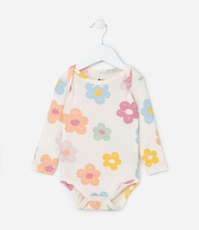 Body Infantil con Estampa Floral - Talle 0 a 18 meses