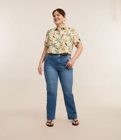 Pantalón Recto en Jeans con Elastano Curve & Plus Size