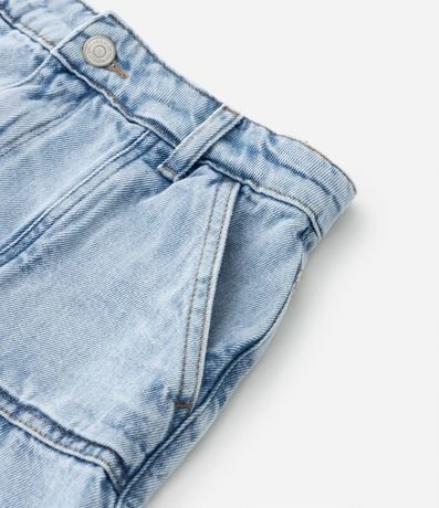 Short Pollera Infantil en Jeans con Pliegues y Bolsillos - Talle 5 a 14 años 3