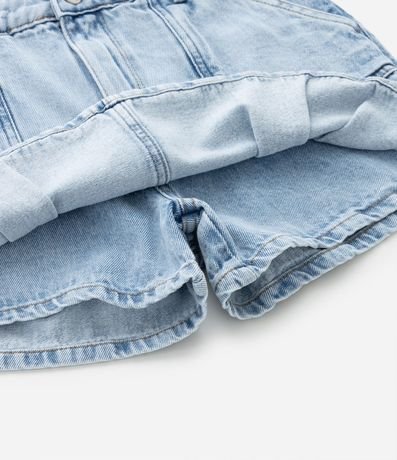 Short Pollera Infantil en Jeans con Pliegues y Bolsillos - Talle 5 a 14 años 5