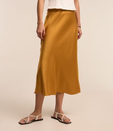 Pollera Midi Evasé en Tela Satinada 3