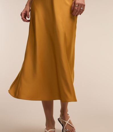 Pollera Midi Evasé en Tela Satinada 5