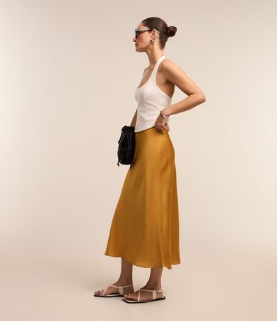 Pollera Midi Evasé en Tela Satinada 6