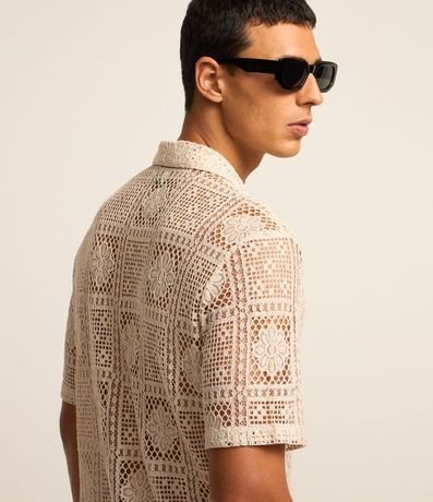Camisa Regular con Textura de Encaje 5