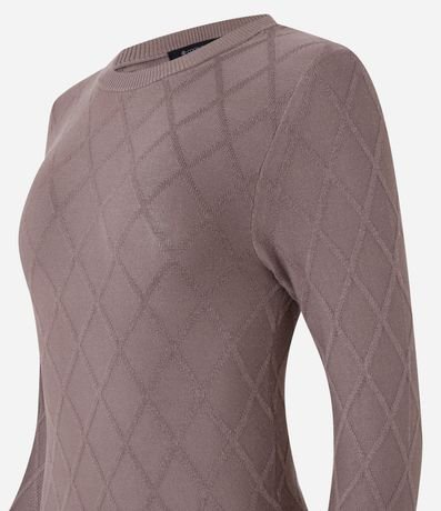 Suéter en Punto con Cuello Redondo y Textura Losângos 6