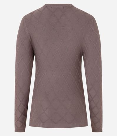 Suéter en Punto con Cuello Redondo y Textura Losângos 7