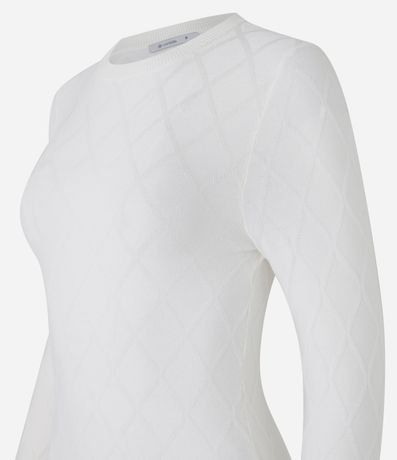 Suéter en Punto con Cuello Redondo y Textura Losângos 10