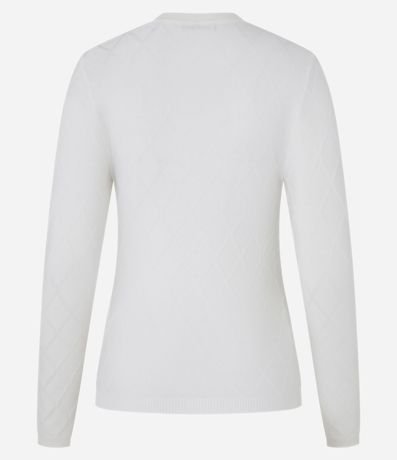 Suéter en Punto con Cuello Redondo y Textura Losângos 11