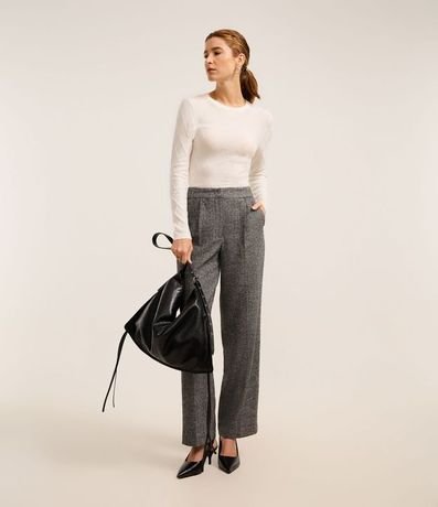 Suéter en Punto con Cuello Redondo y Textura Losângos 2