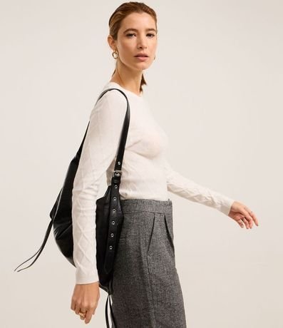 Suéter en Punto con Cuello Redondo y Textura Losângos 3