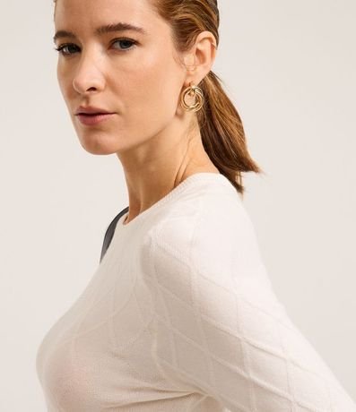 Suéter en Punto con Cuello Redondo y Textura Losângos 4