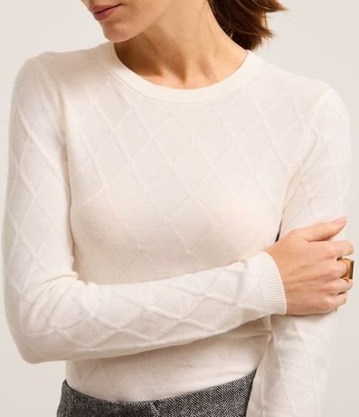 Suéter en Punto con Cuello Redondo y Textura Losângos 5