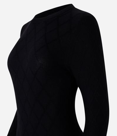 Suéter en Punto con Cuello Redondo y Textura Losângos 7