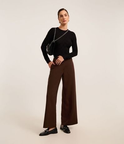 Suéter en Punto con Cuello Redondo y Textura Losângos 3