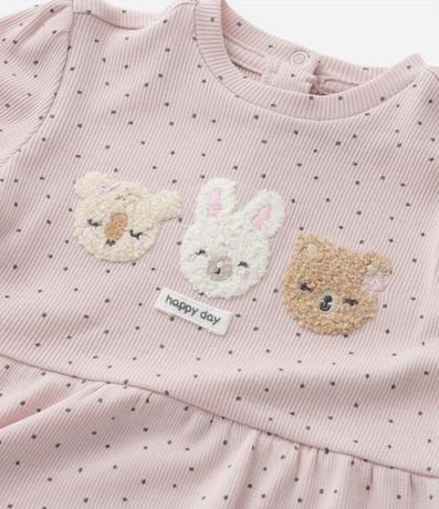 Conjunto Infantil Canelado con Bordado de animalitos - Talle 0 a 18 meses 9
