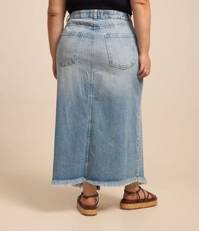 Pollera Midi en Jeans con Botones Delanteros Curve & Plus Size 3