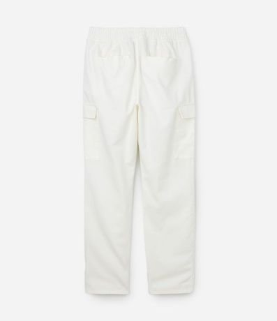 Pantalón Cargo en Sarga con Cintura Elástica y Bolsillos Laterales 2