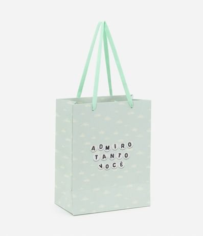 Embalaje de Regalo Pequeño con Estampa de Nubes y Admiro Tanto Você