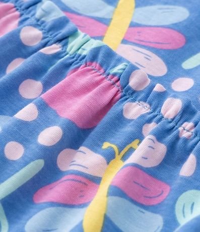 Vestido Infantil de Lunares con Estampa Flores y Arco Íris - Talle 1 a 5 años 3