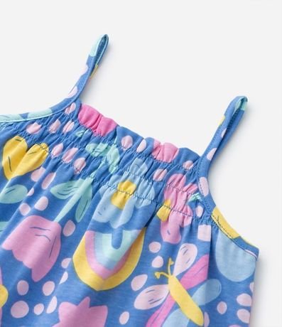 Vestido Infantil de Lunares con Estampa Flores y Arco Íris - Talle 1 a 5 años 4