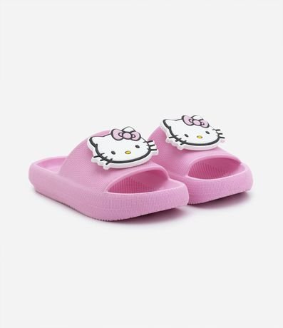 Ojota Slide Infantil con Patch de Hello Kitty - Talle 27 al 34