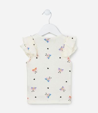 Blusa Infantil con Estampa de Mariposas y Corazones Detalle de Volado - Talle 1 a 5 años 2