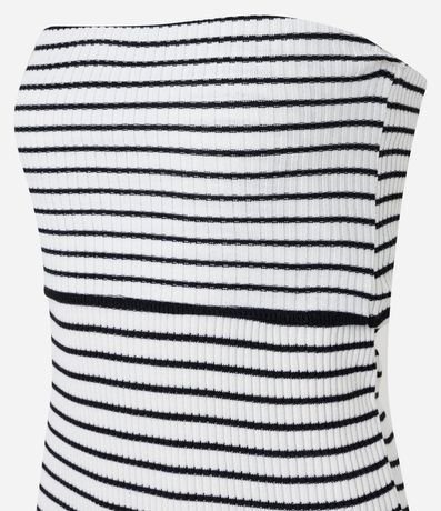 Vestido New Midi en Punto Rayado y Canesú Plegado 6