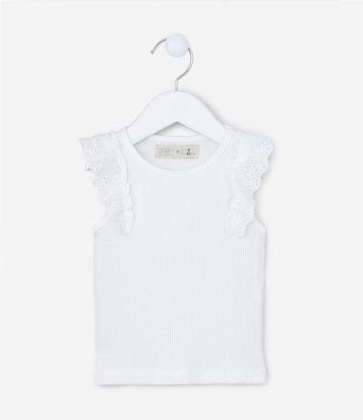 Musculosa Infantil en Rib con Volado en Broderie - Talle 1 a 5 años 3