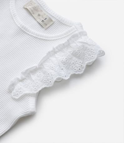 Musculosa Infantil en Rib con Volado en Broderie - Talle 1 a 5 años 5